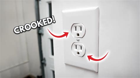 how to straighten a twisted electrical outlet box|crooked electrical outlet cover.